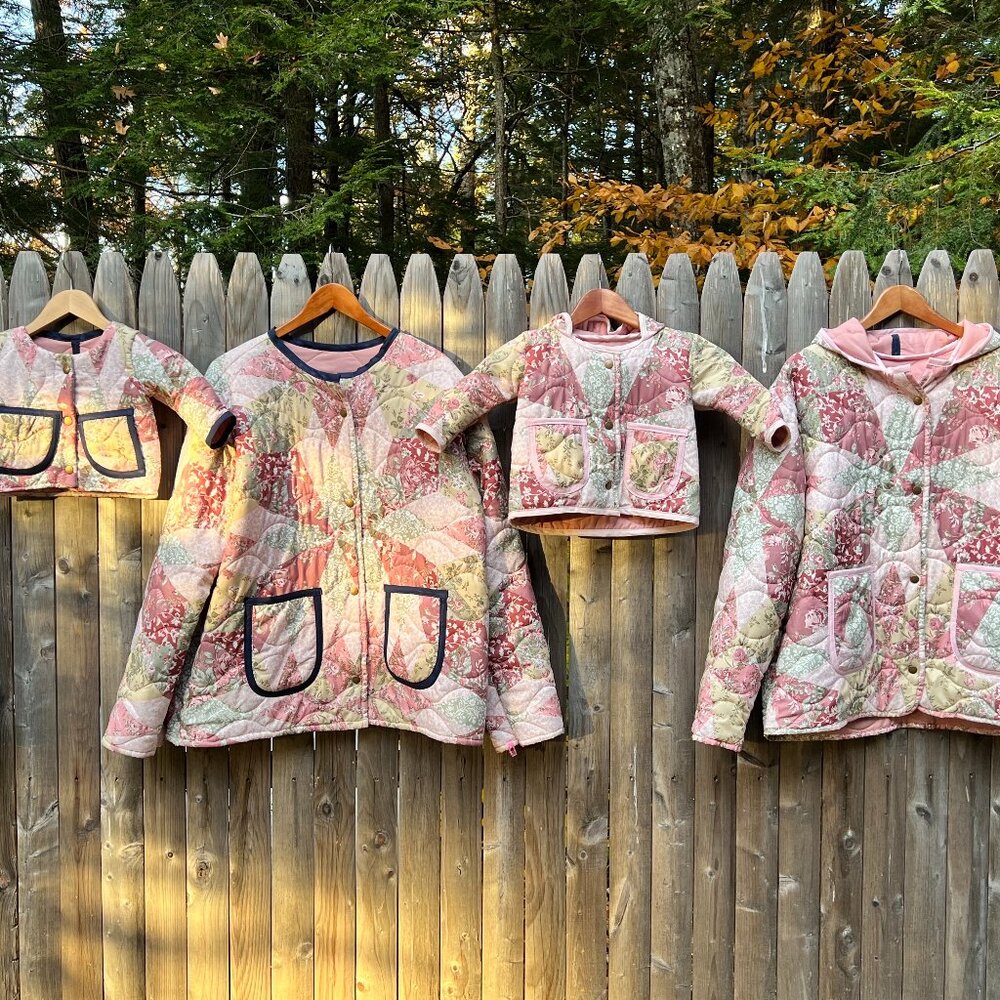 Floral Pink Quilt Jackets (1 Adult + 1 Child)
